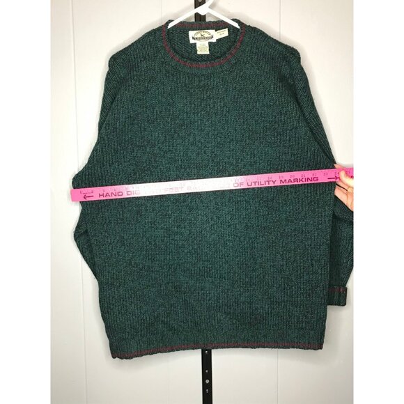 VTG Eddie Bauer Sweater Men's Medium Green Legends Wool Chunky Knit Cabin Gorp - Picture 5 of 6